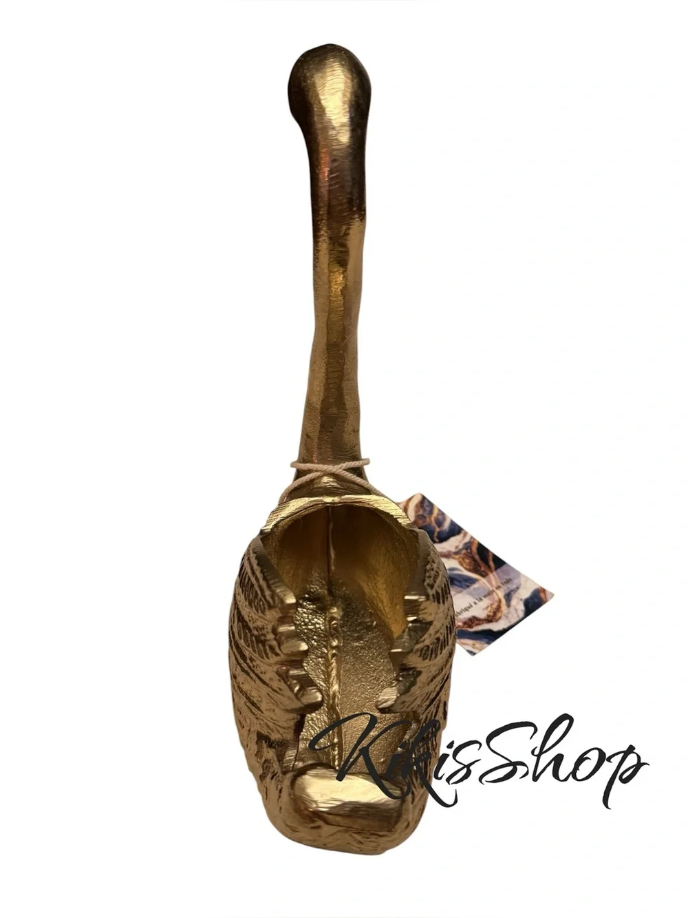 Vintage Brass Long Neck Swan Home Accent Decor